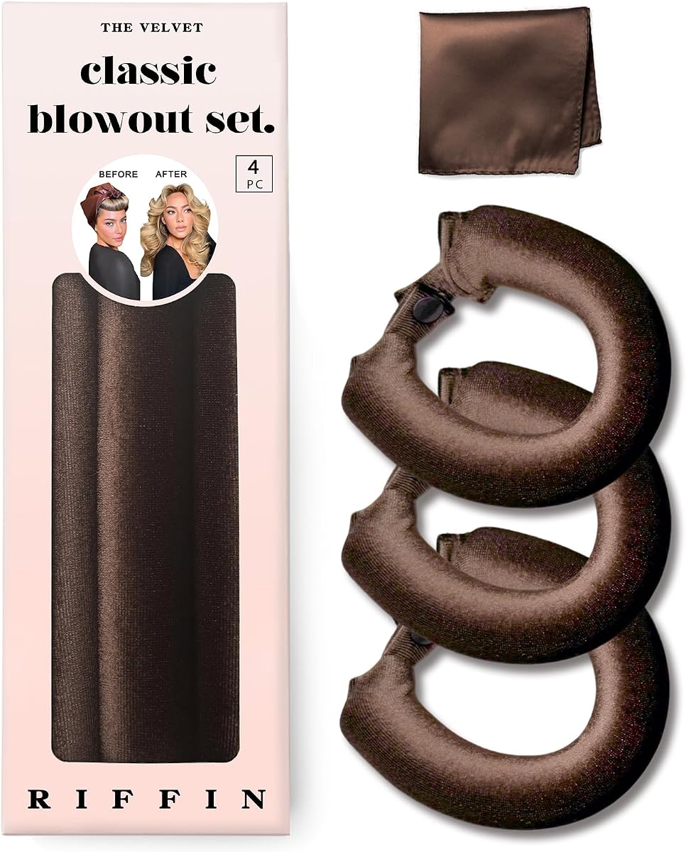 Classic Heatless Curls Overnight Rods - Upgraded Directional Grip Velvet Heatless Hair Curler to Sleep in No Heat Heatless Curling Flexi Rods Foam Hair Rollers for Blowout Look Medium & Long Hair