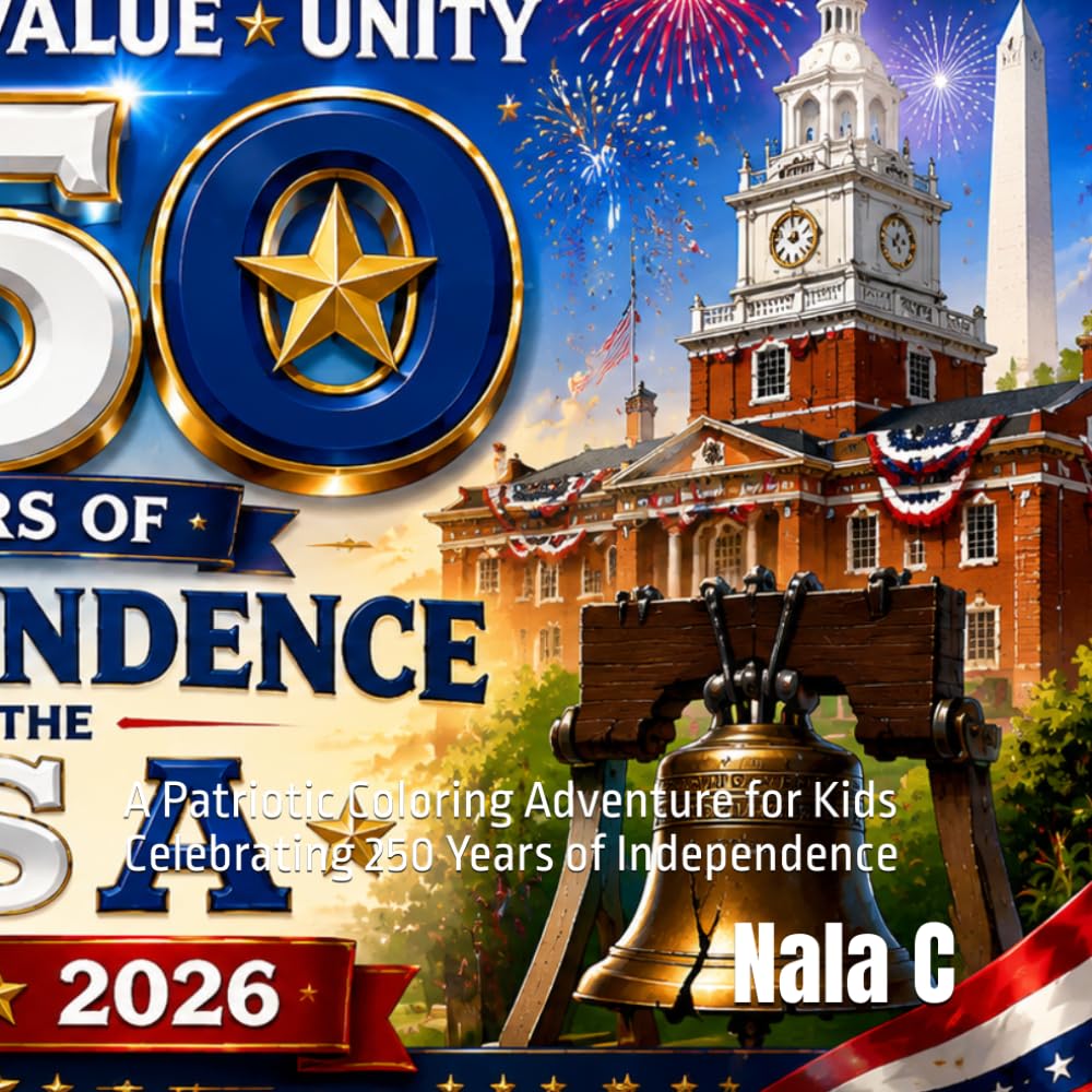 The 250th Anniversary USA Coloring Book for Kids: A Patriotic Coloring Adventure for Kids Celebrating 250 Years of Independence