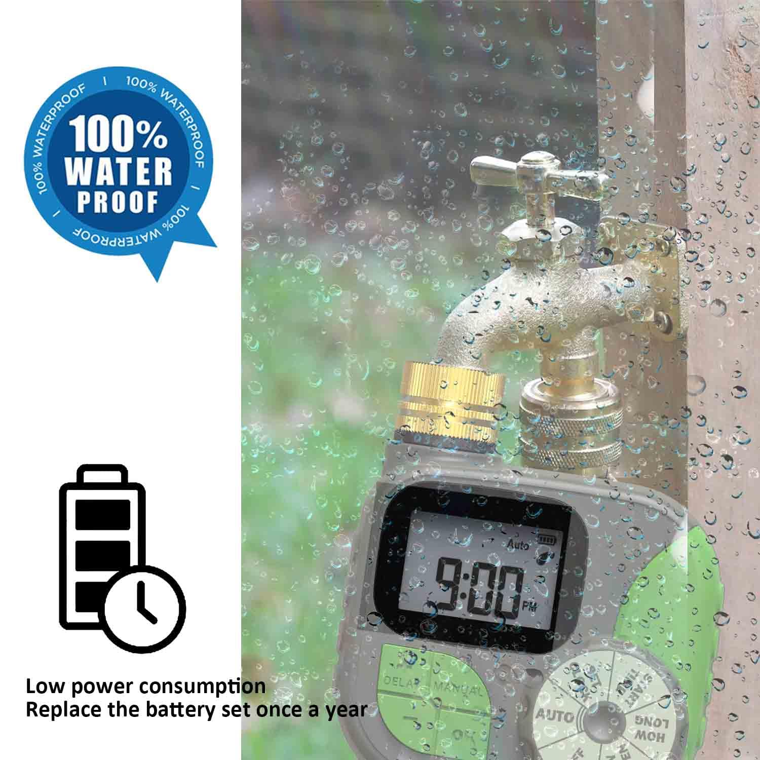 Sistema de riego por goteo con temporizador de agua, sistema de riego automático para jardín, diámetro interior de 5/16 pulgadas y tubo de 1/4 pulgadas, kit de pulverización ajustable de 160 pies