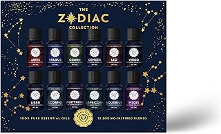 Zodiac Essential Oil Collection | 12 Star Sign Blends | Astrology Aromatherapy Oils Gift Set for Diffusers & Self-Care | 12 x 5 ml