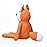 FLUFFYFUN 100% Organic Cotton Baby Toys Orange Fox Stuffed Animals for Newborn 7.1