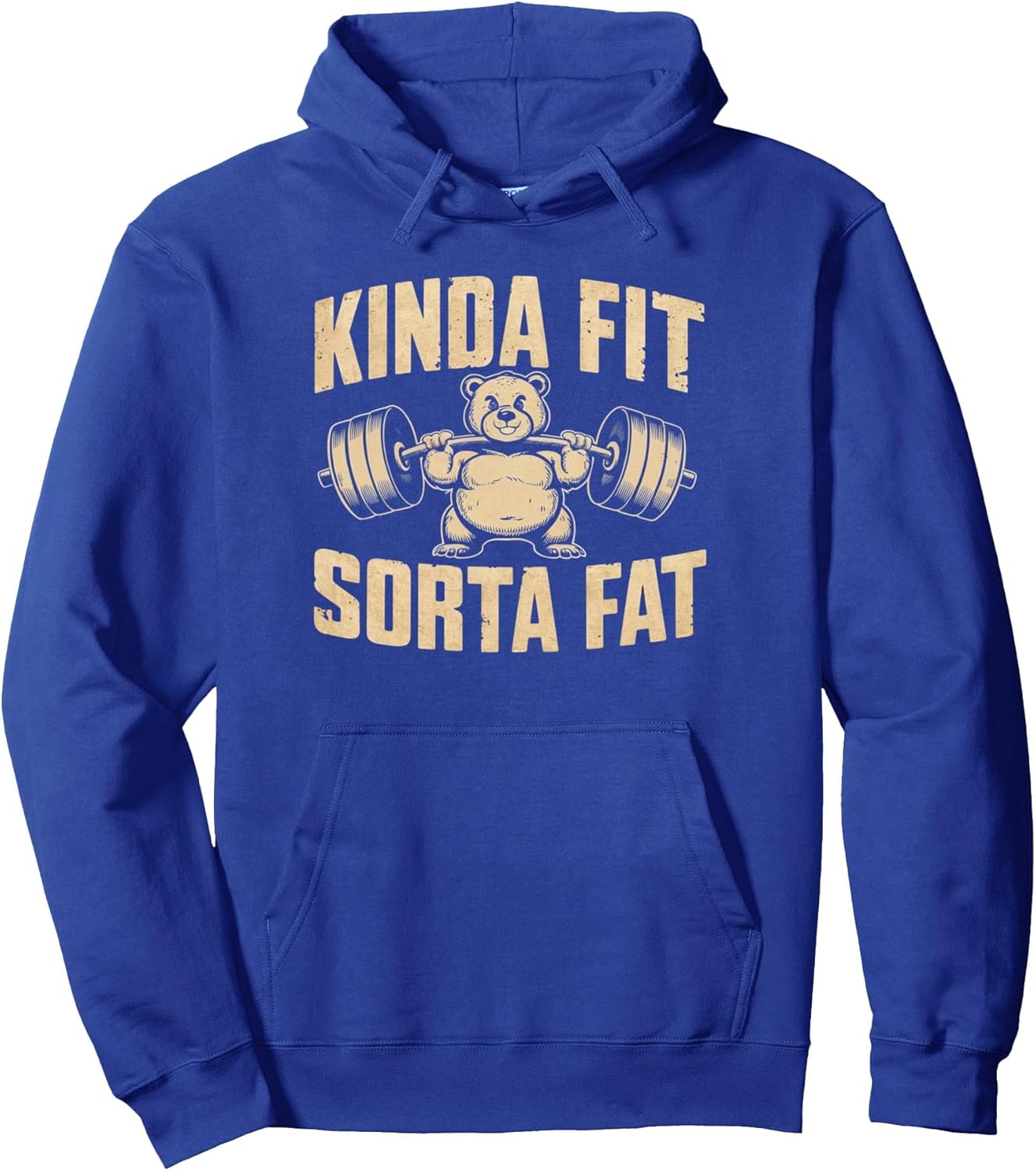 Kinda Fit Sorta Fat Funny Gym Cute Bear Retro Pullover Hoodie