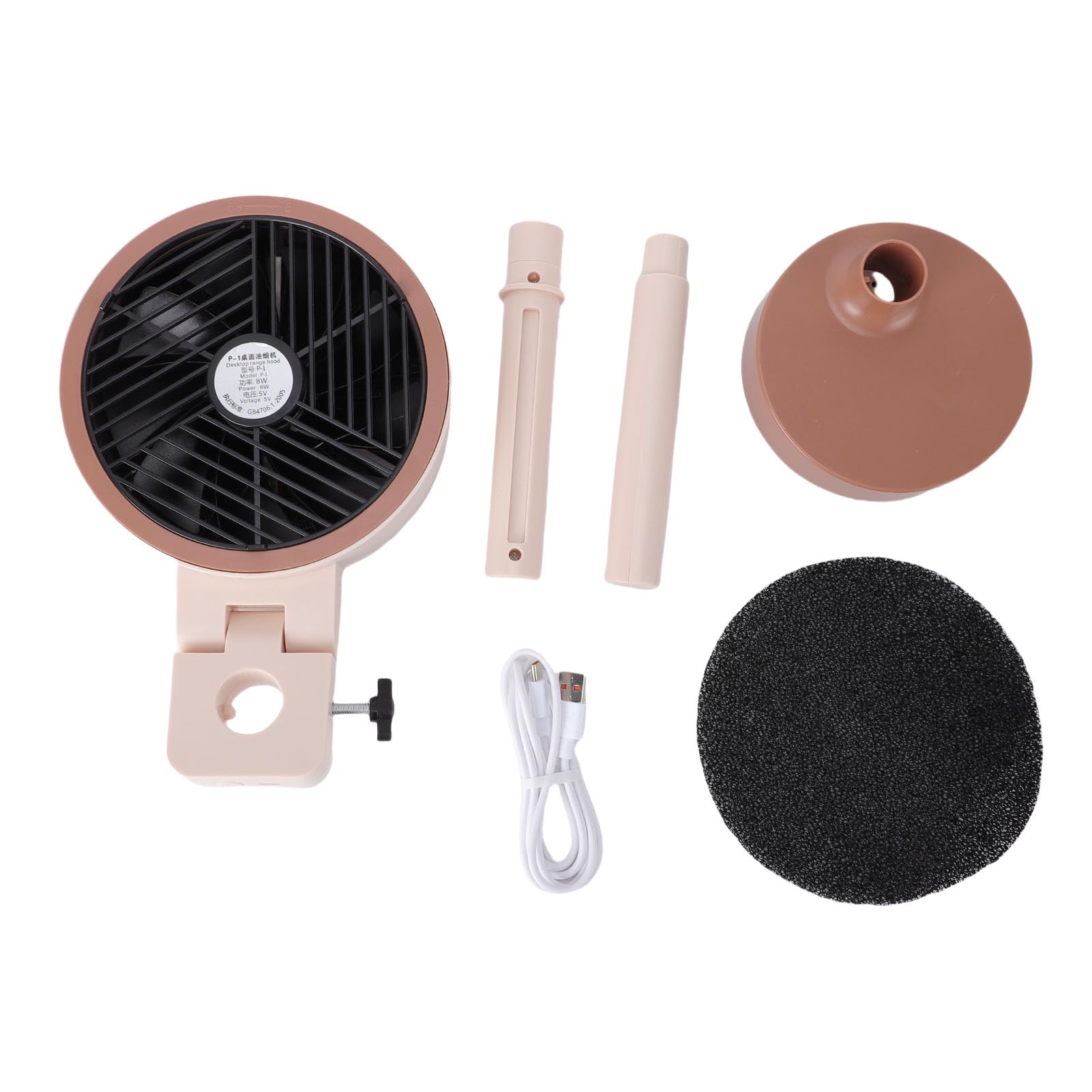 Fockety Cappe da da tavolo, aspiratore portatile da 800 ml, aspiratore per fumo con filtro, potente aspirazione, USB, piccola cappa da elettrica da banco per dormitorio
