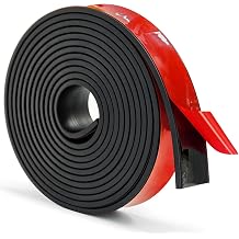 WELSTIK Rubber Strip Self-Adhesive Neoprene Sheet Solid Neoprene Sealing Roll for Weather Sealing, DIY Gaskets, Anti-Slip Pads,Floor Protection,25mmx5m