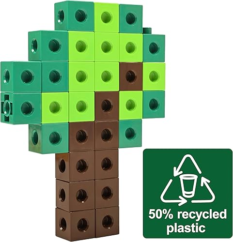 Miniatura 22 de edxeducation Cubos de enlace Juego de 100 Cubos de conteo Juguetes de clasificación de colores Manipulativos matemáticos para preescolares