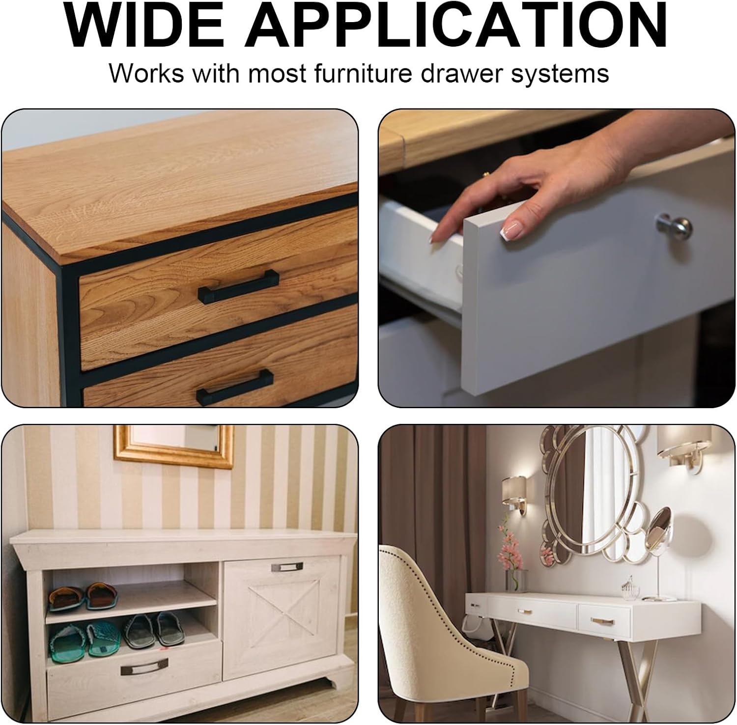 10 Sets Drawer Track Guide and Glides, Plastic Replacement Part Guides | Plastic drawer replacement guides come with screws, easy installation for dressers, nightstands and cabinet drawers