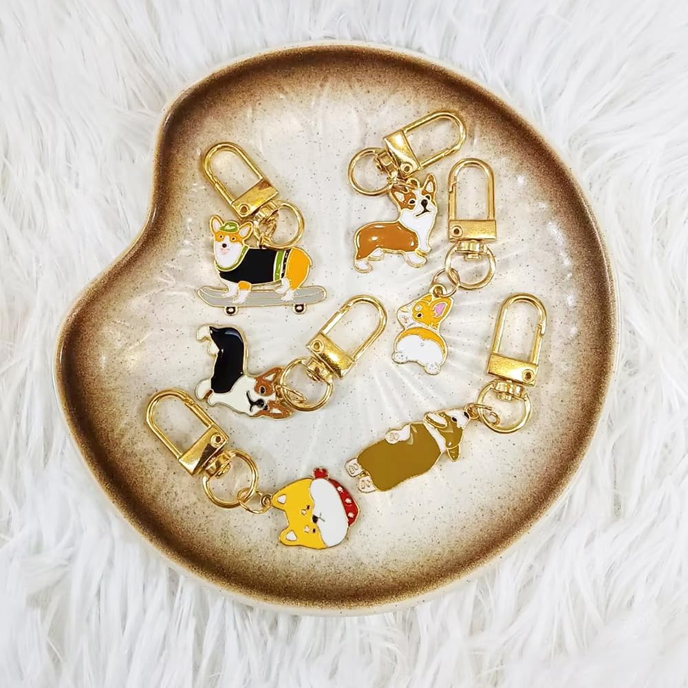 6Pcs Adorable Key Chains Women Cute Keychains Pack, Personalized Bag Charm Enamel Anime Cartoon Charms For Purse