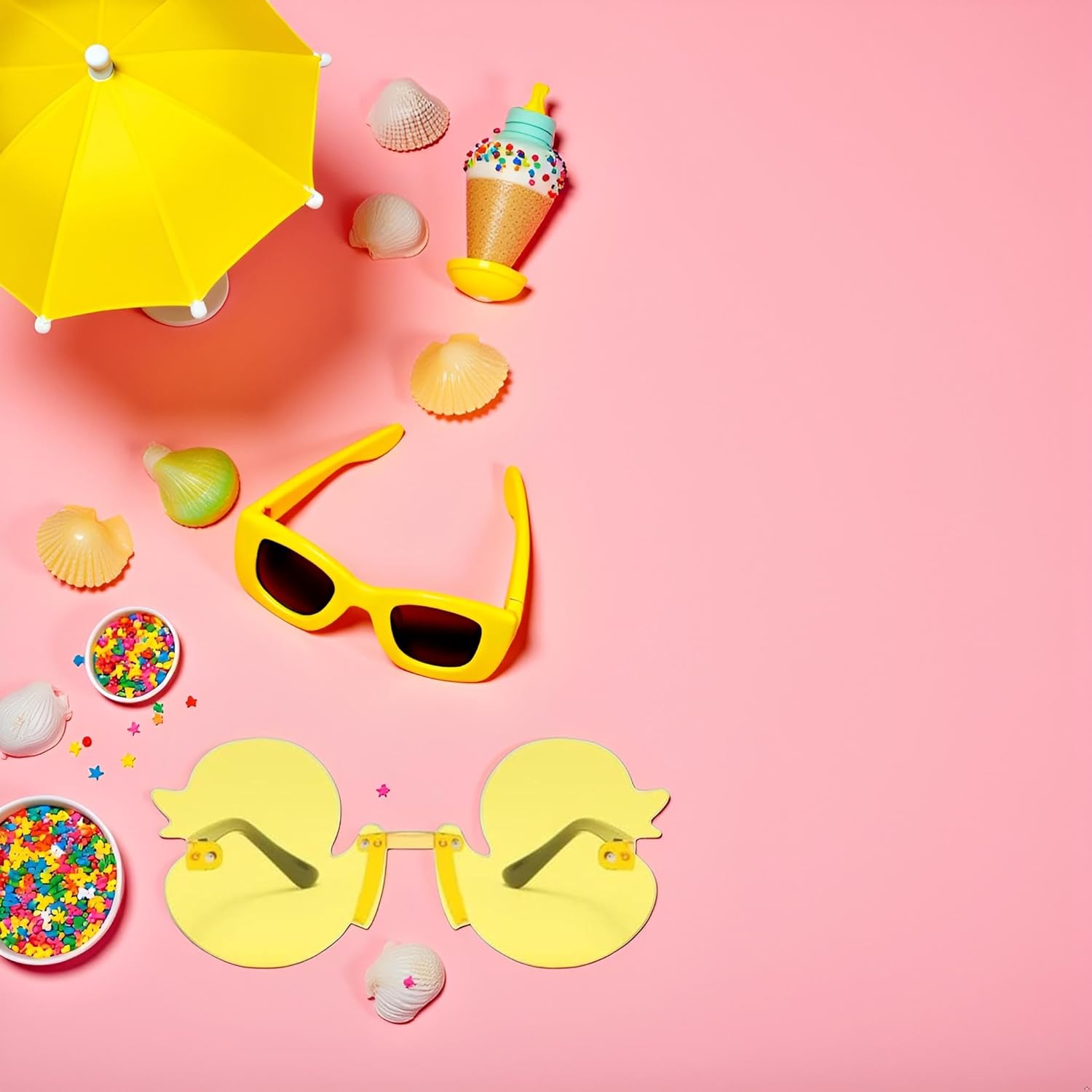 Cartoon Little Duck Personality Frameless Sunglasses Boys and Girls Copy Tide Sunshade Sunglasses Girls gifts (Yellow) - Image 6