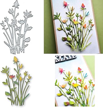 Floral Stems Metal Die Cuts for Card Making,Spring Flower Leaf Grass Card Cutting Dies Cut Stencils DIY Scrapbooking Album Decorative Embossing Paper Card Embossing Craft