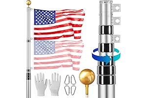 VEVOR 30 Foot Heavy Duty Telescoping Flagpole Kit