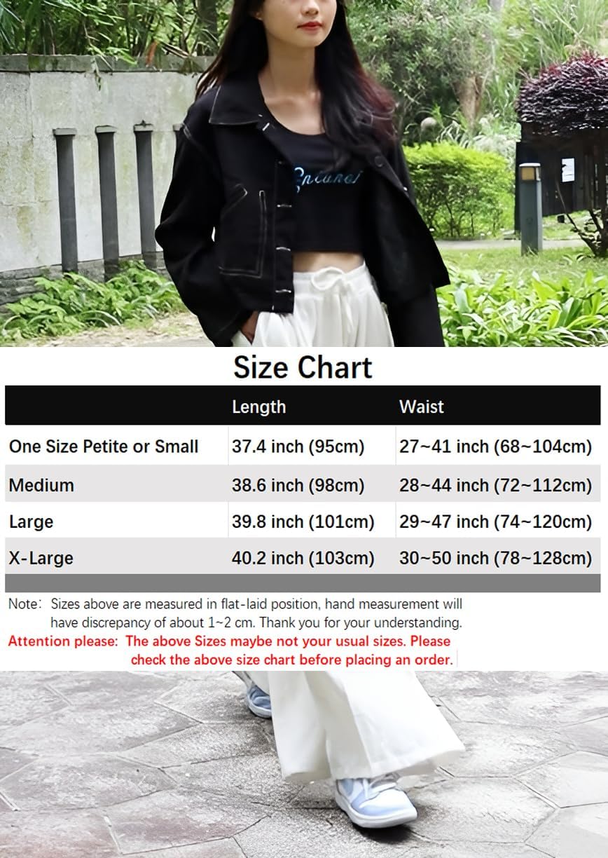 Extra Wide Leg Denim Pants for Women Long Jeans Elastic Waist with Pockets Plus Size Loose Casual - Image 5