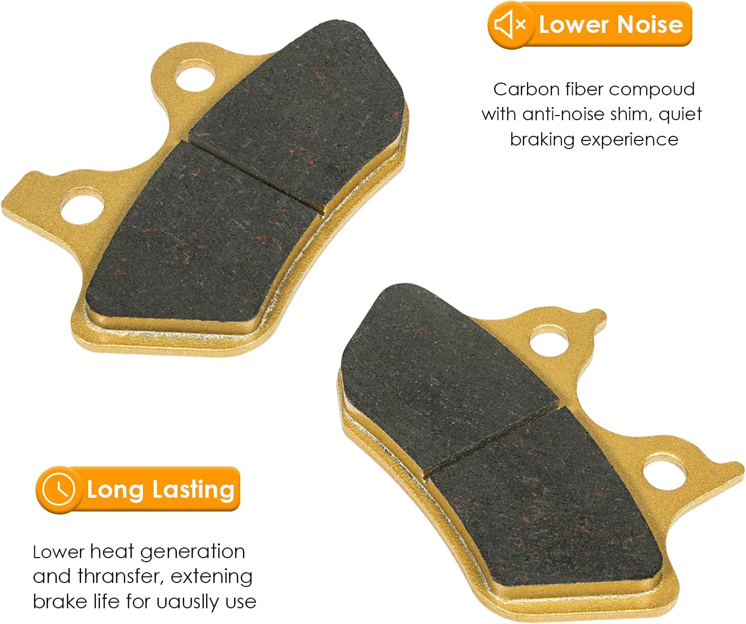 Brake Pads Heavy-duty Ceramics for Harley Davidson 2000-2007 Touring Flhtcu-i Electra Glide Ultra, 2 Front + 1 Rear Replacement Brake Pads Set
