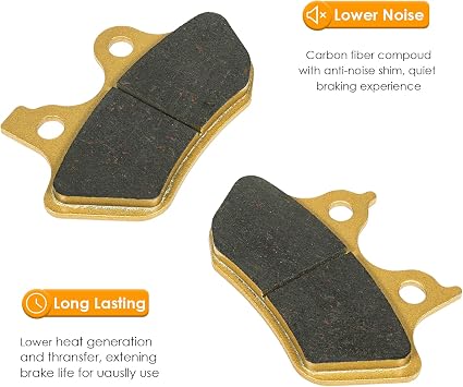 Brake Pads Heavy-duty Ceramics for Harley Davidson 2000-2007 Touring Flhtcu-i Electra Glide Ultra, 2 Front + 1 Rear Replacement Brake Pads Set