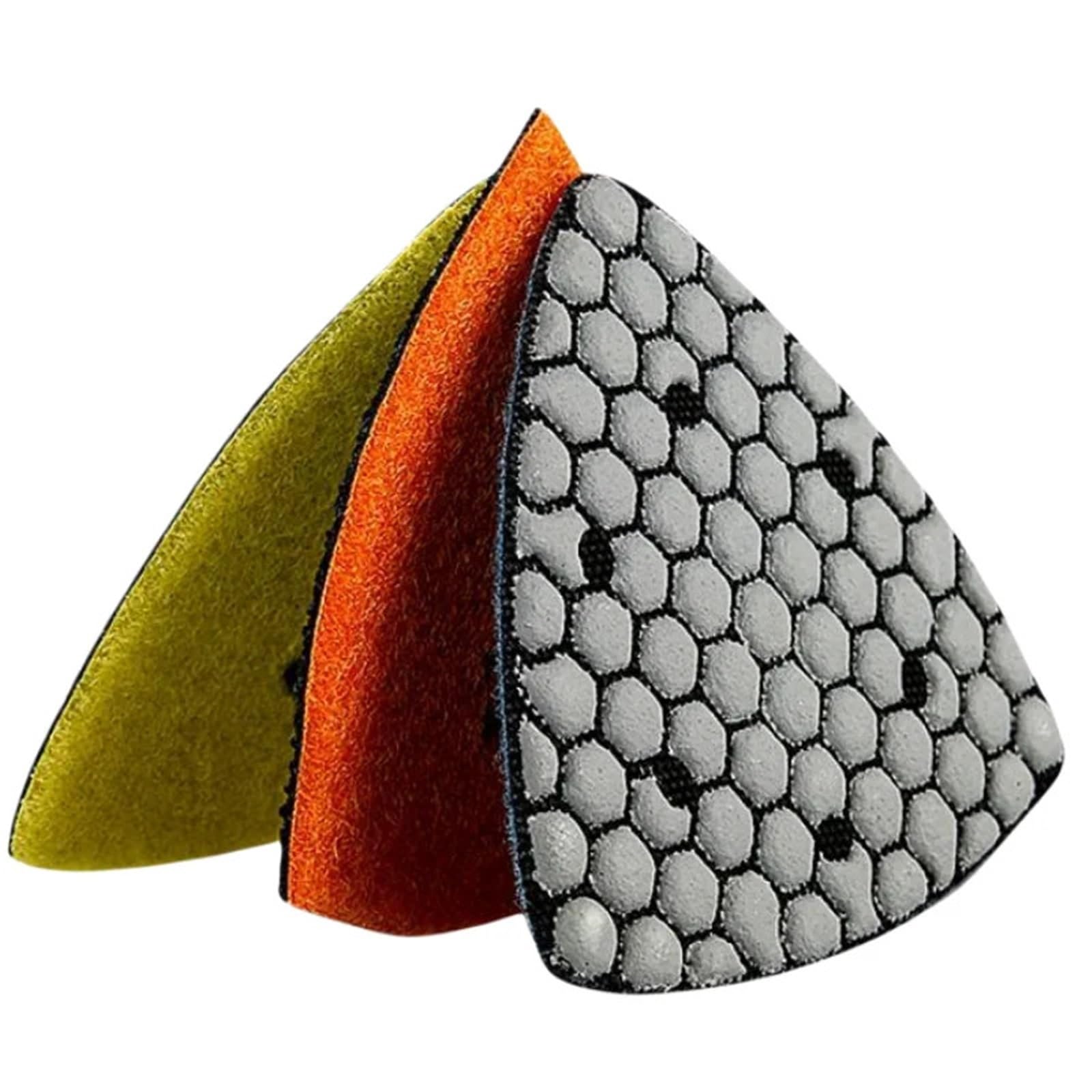 Polierpads 7 Stück 90 mm dreieckige Trockenpolierscheiben for Granit, Marmor, Beton, Stein, Schleifscheiben(800)