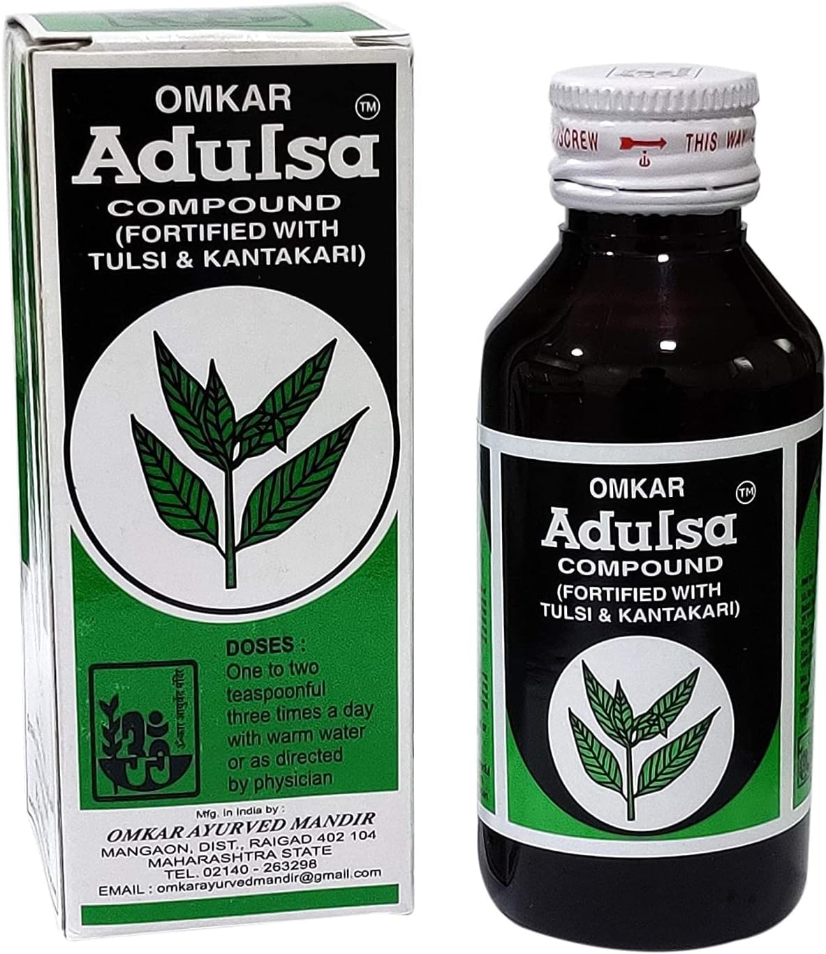 Omkar Adulsa Compound Cough Syrup | Ayurvedic Cough Syrup | 1 Litre