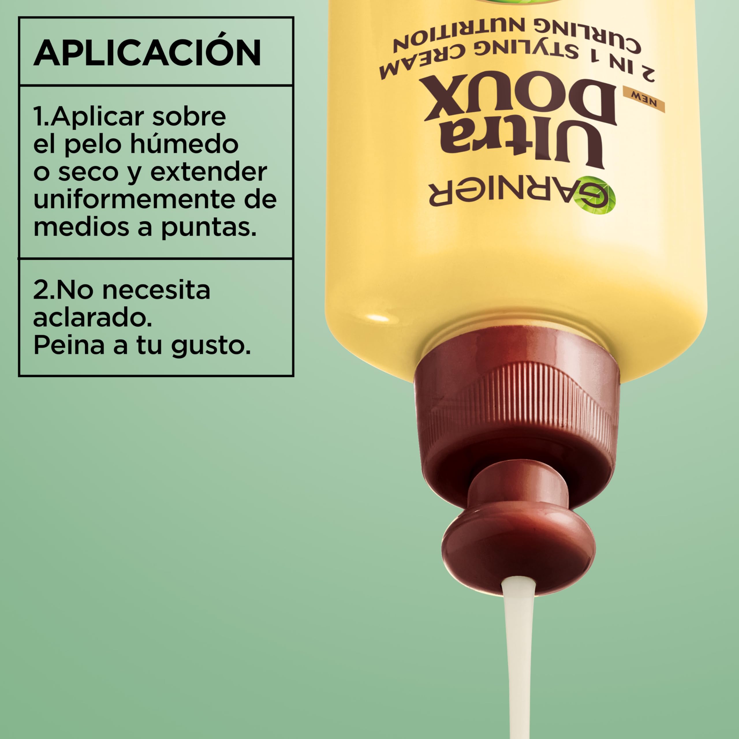 Garnier Ultra Doux Crema de Peinar 2 en 1 Nutrición Intensa, Pelo Muy Seco o Encrespado, Con Aceite Puro de Aguacate y Manteca de Karité, Protección Térmica hasta 230 °C*, 250 ml