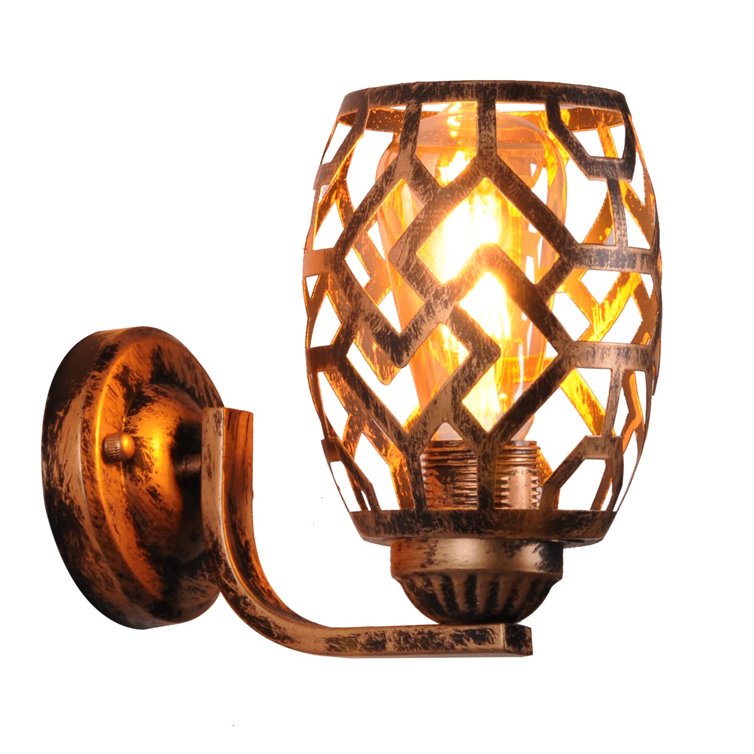 E27 Retro Vintage Restaurante Lámpara de pared Apliques pared dormitorio Escalera de metal Lámpara de noche (sin bombillas)