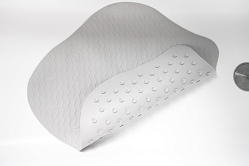 Vista 18 de Ubbi Tapete de baño acolchado antideslizante para bebé, potentes ventosas, esenciales para el tiempo de la bañera del bebé, gris