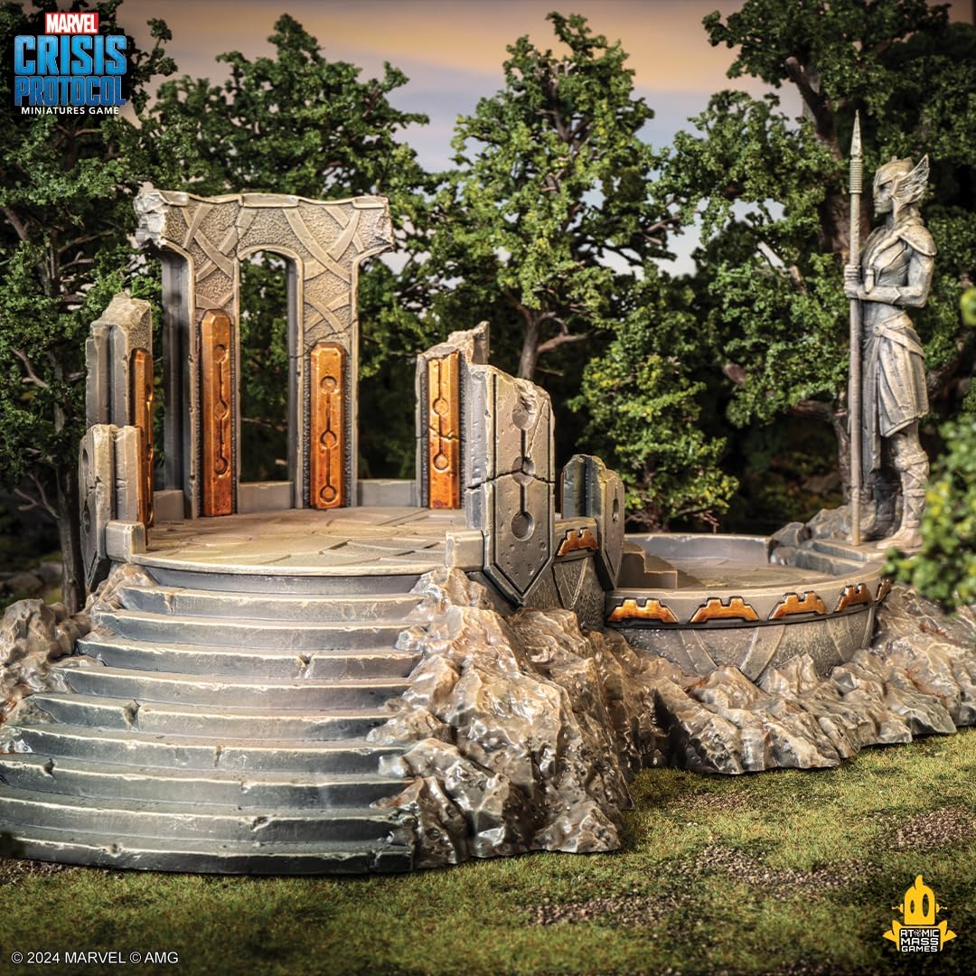 Atomic Mass Games Marvel: Crisis Protocol Asgardian Shrine Terrain Pack - Bring Asgard's Might to Your Tabletop Battles! Tabletop Superhero Game, Ages 14+, 2 Players, 90 Minute Playtime