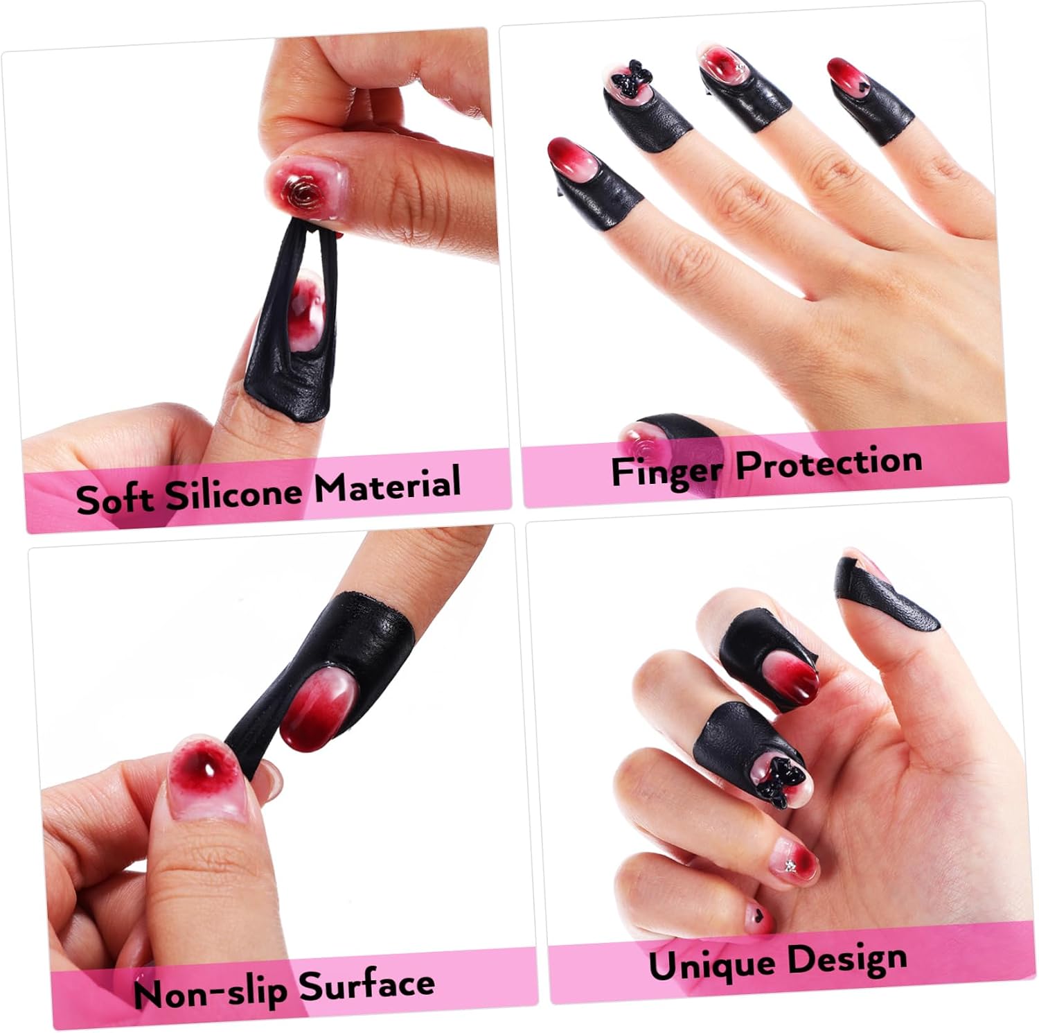 100 Sheets Black Nail Protector Stickers for Fingers Non Slip Nail Polish Protectors for Gel Polish Use for Salon and Home