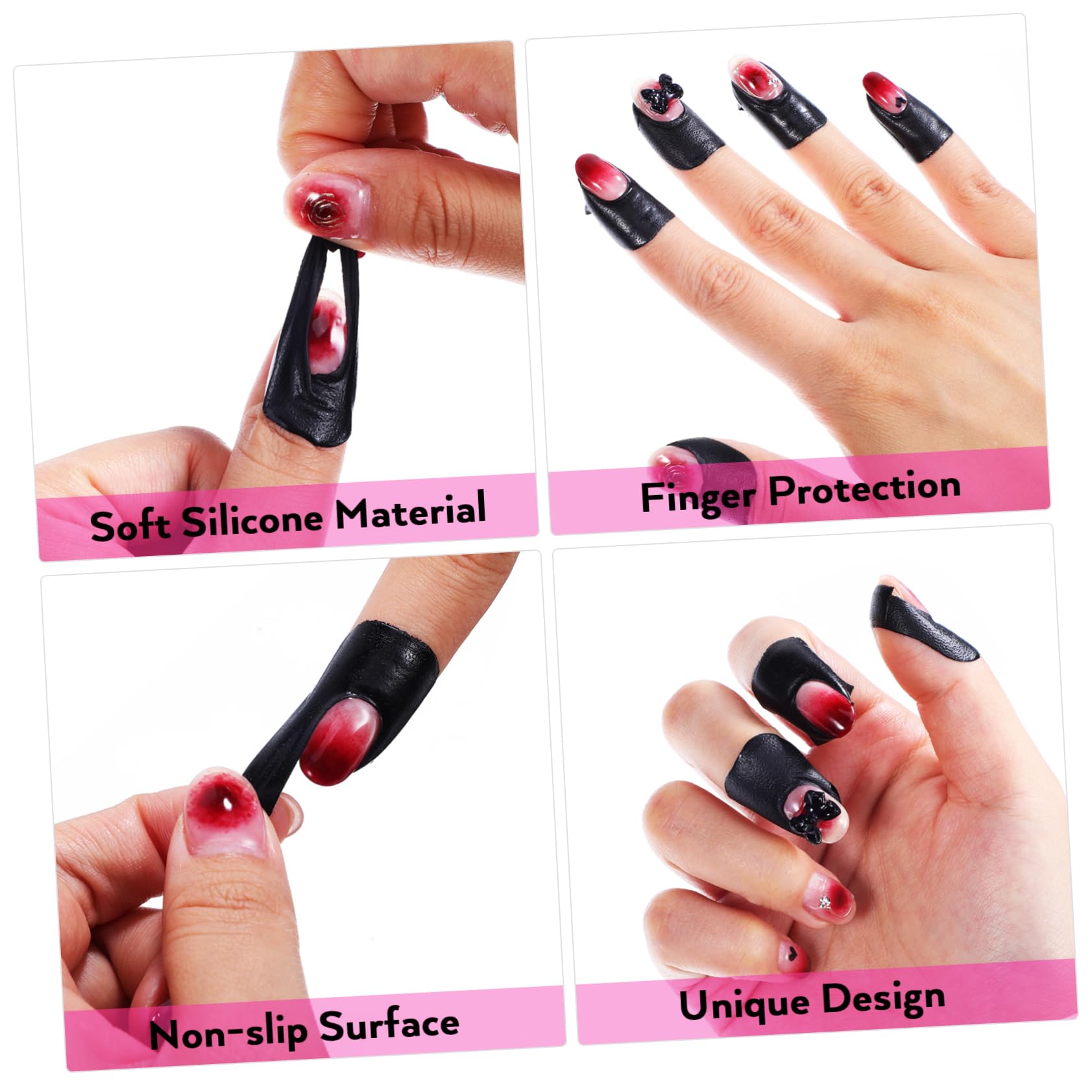 CALLARON 4 Set Adesivi Anti-fuoriuscita Adesivi Per La Protezione Delle Unghie Strisce Di Nastro Per Unghie Gel Unghie Smalto Protettivo Per Unghie Gel Di Silice 100 Fogli*4