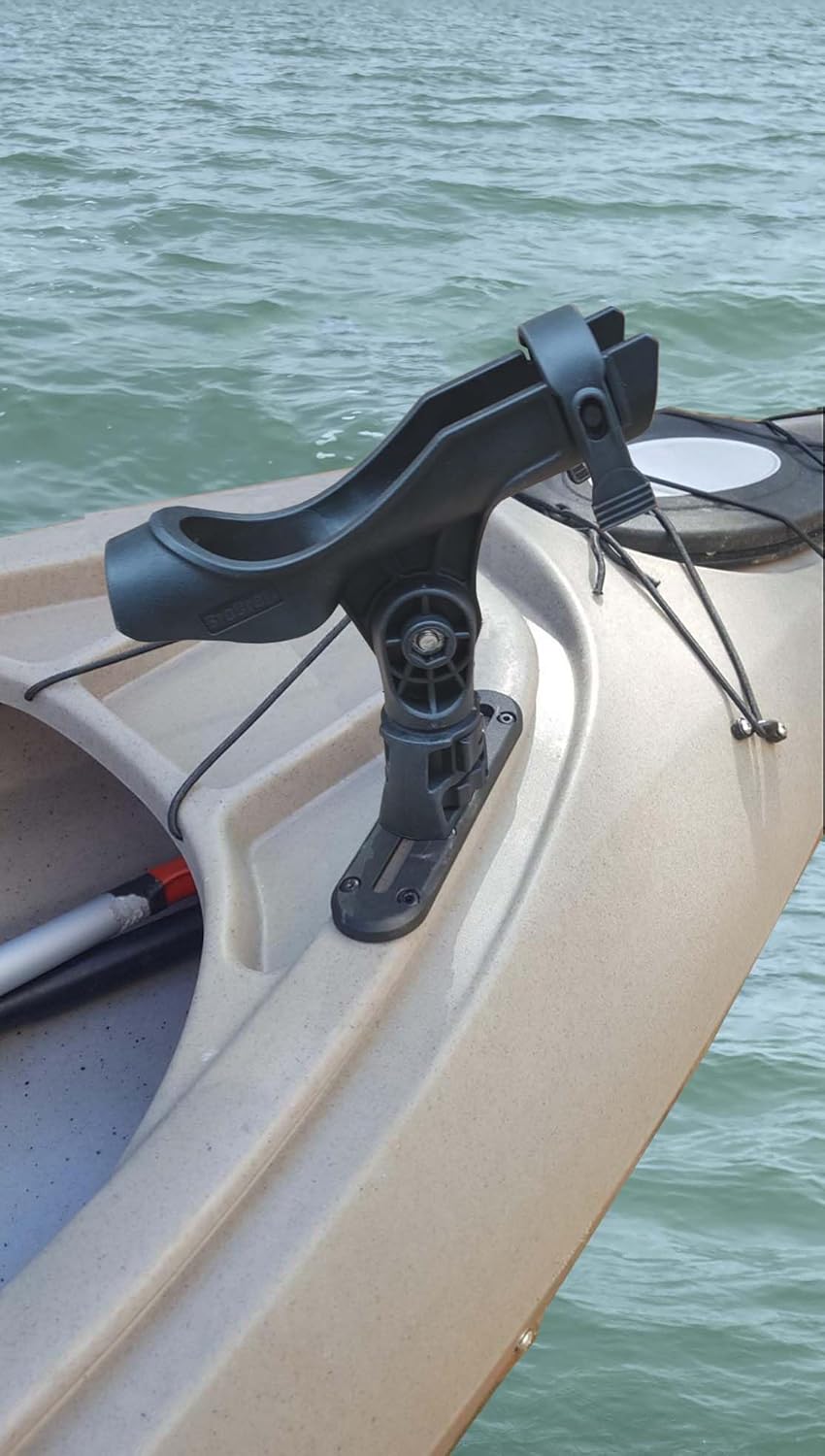 Brocraft Baitcaster/Spinning Rod Holder with Track Mount/Kayak Track Mount Rod Holder