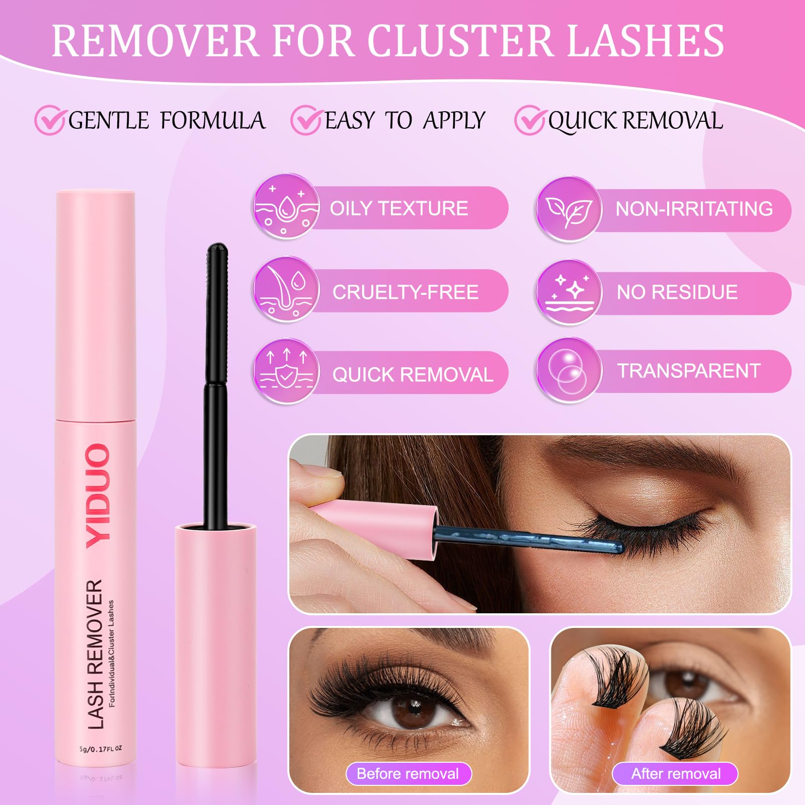 YIDUO Wimpern-Cluster-Set, Geschenkpackung, DIY falsche Wimpern, 5 Stile, gemischte C-Curl, Wispy, flauschiges Volumen, einzelne künstliche Wimpern, Kunstnerz, 770 Stück, Großhandelspackung mit Kleber