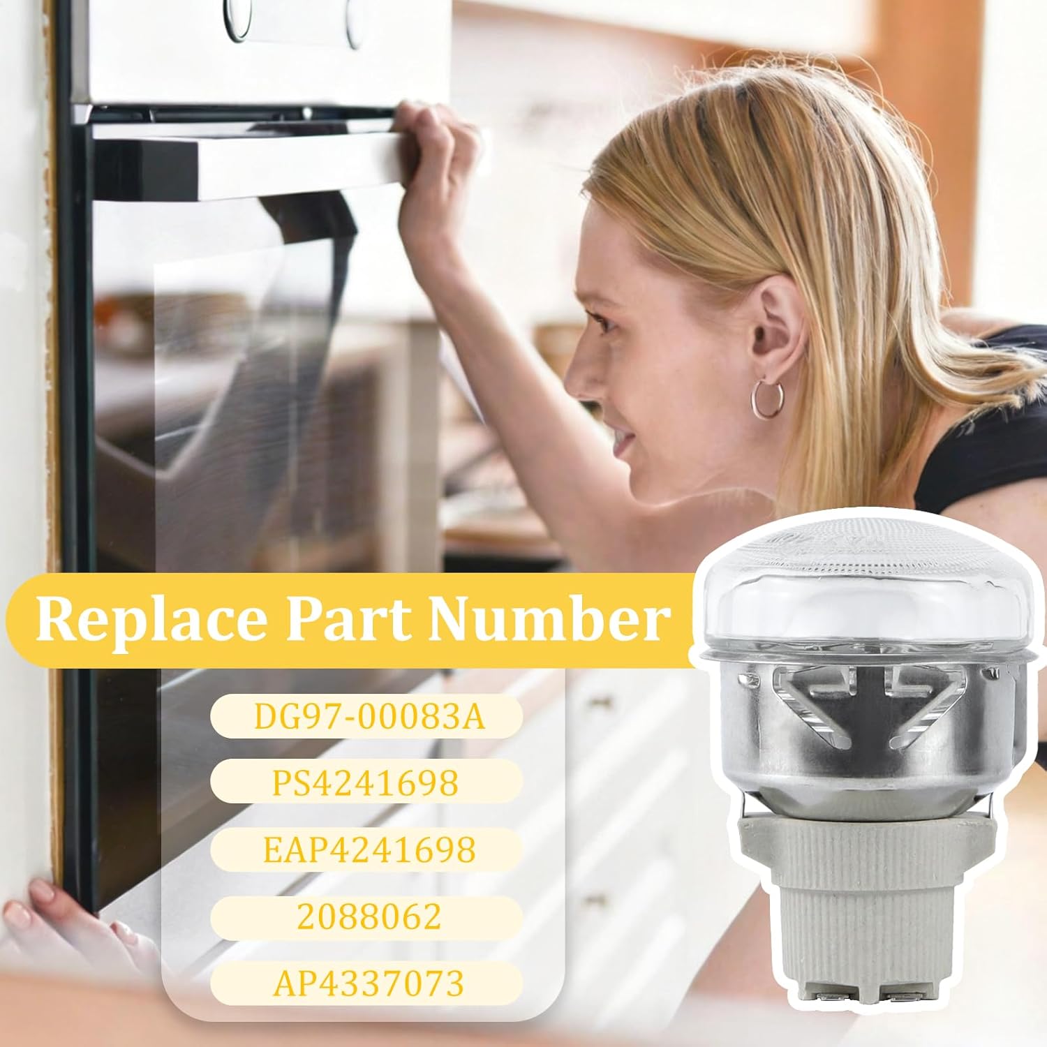 DG97-00083A Range Oven Light Replacement for Samsung Gas/Electric Range Replaces AP4337073 2088062 PS4241698 EAP4241698