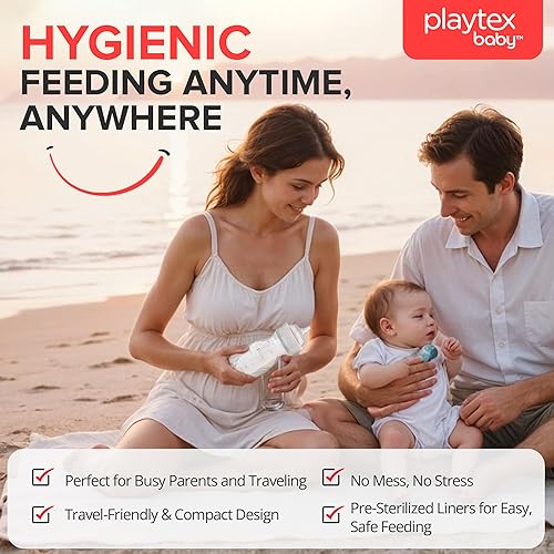 Miniatura 7 de Playtex Baby Biberón anticólico con forros desechables preesterilizados, más cerca de la lactancia, botellas de 8 onzas, 3 unidades