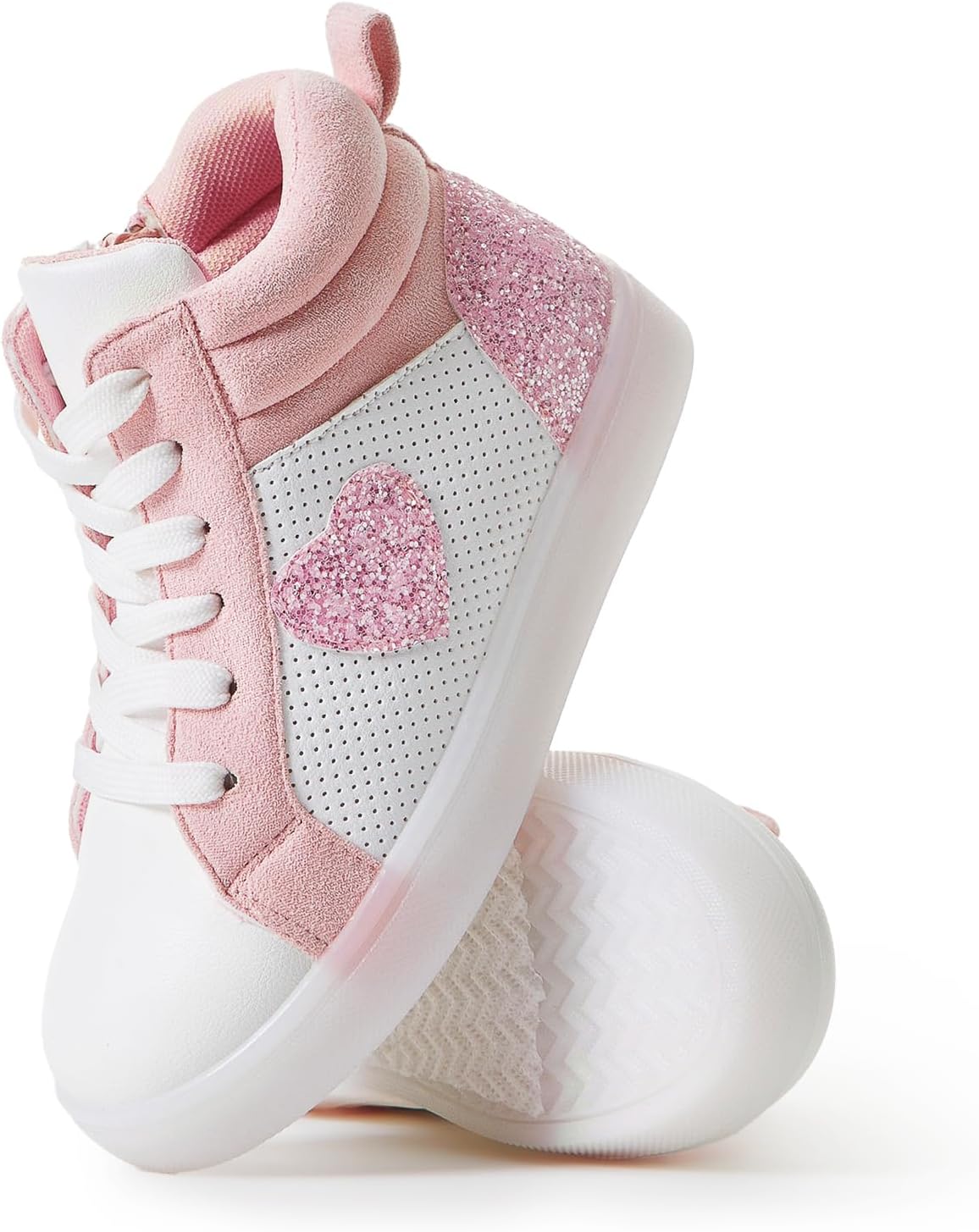 FabKids Girls Boys Light Up Shoes Fashion High Top Sneakers Cute Print Footwear for Toddler Little Kid Big Kid - Image 5