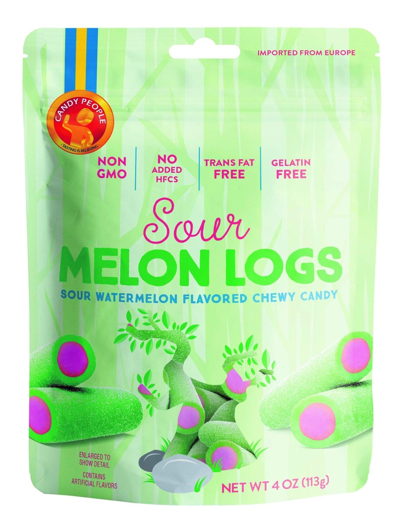 Amazon.com : Candy People Sour Melon Logs Gummy Candy, 4 Ounce