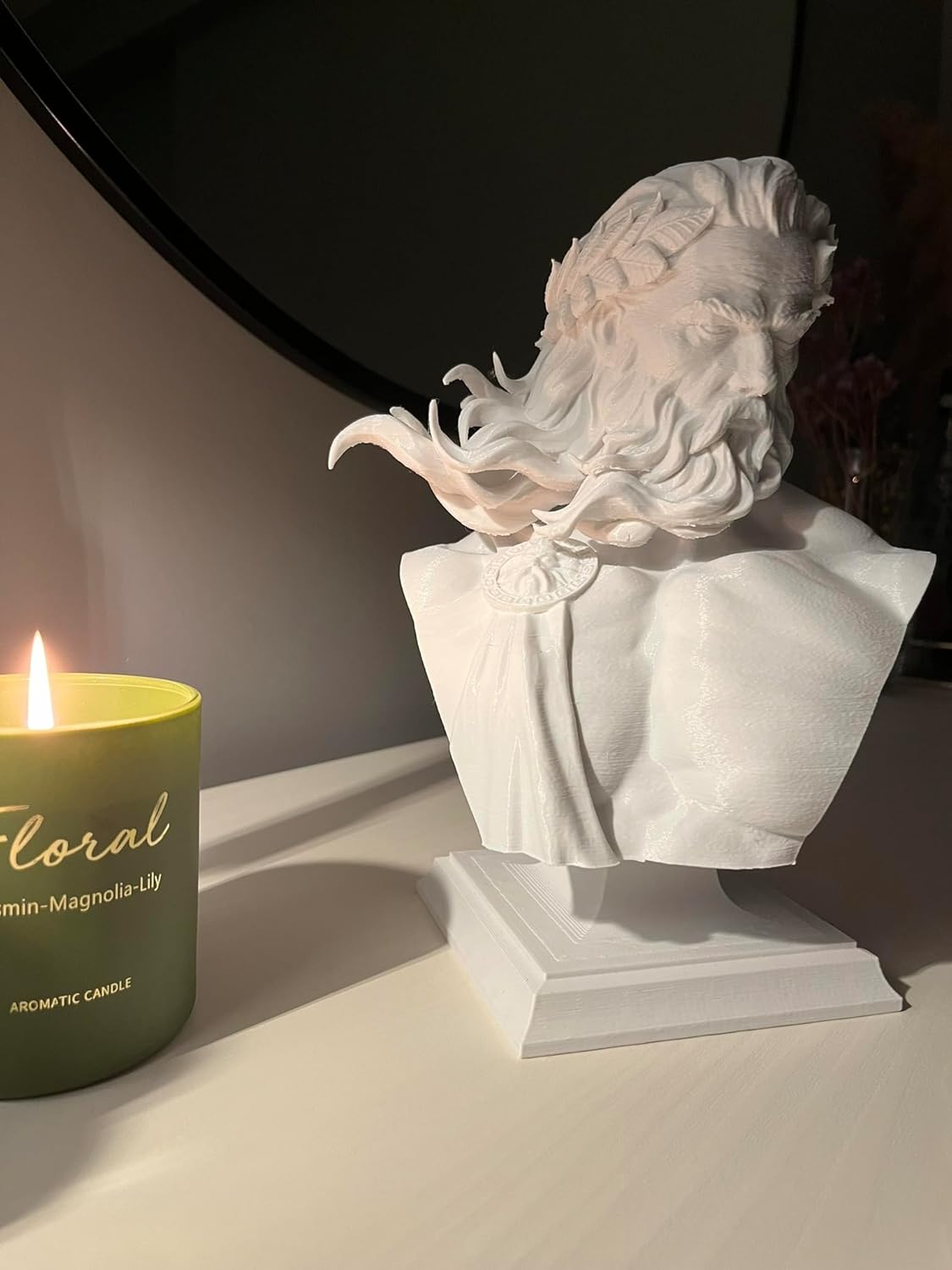 Generic Zeus Statue, Greek Mythology God Zeus Bust, White, Plastic, 10 inch