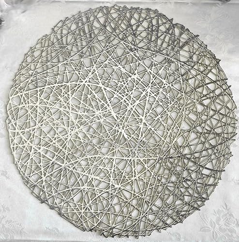 Miniatura 3 de "Occasions" - Juego de 10 manteles individuales redondos de vinilo prensado metálicomantel individual para centro de mesa de boda (verano, plateado)