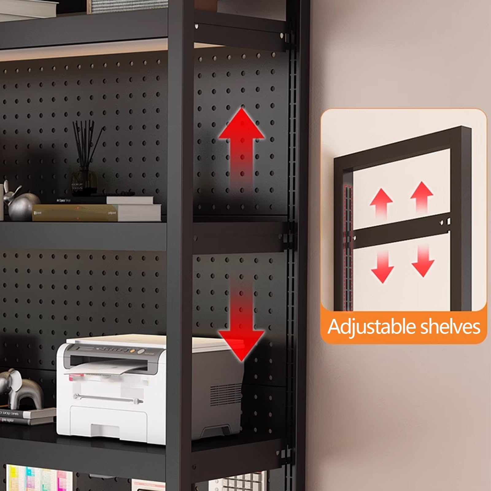 Bücherregal Schreibtisch Organizer 100 cm Höhe Platzsparend Tischregal Schreibtisch Monitor Leicht zu Reinigen für Home Office, Wohnung(Black,80cm)