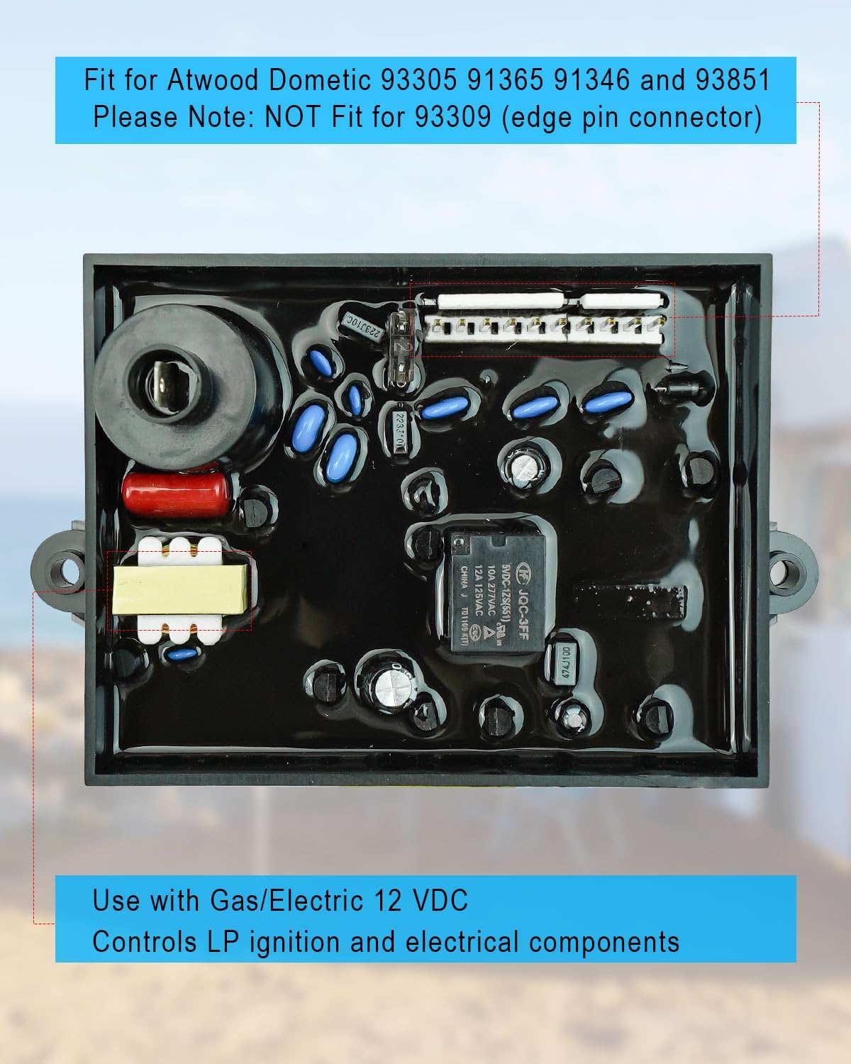 RV Water Heater Control Circuit Board Replace 91365 93305 91346 93851 93309 Fit for Atwood Dometic G9-EXT G16-EXT GC6AA-10E GC10A-4E GCH6A-10E GCH10A-4E GE9-EXT GE16-EXT GEH9-EXT GEH16-EXT