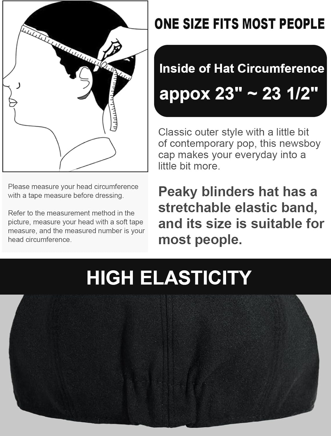 Senker Fashion Newsboy Cap for Men, Irish Newsies Hat Classic 8 Panel Wool Blend for Old Man Cabbie Driving - Image 5