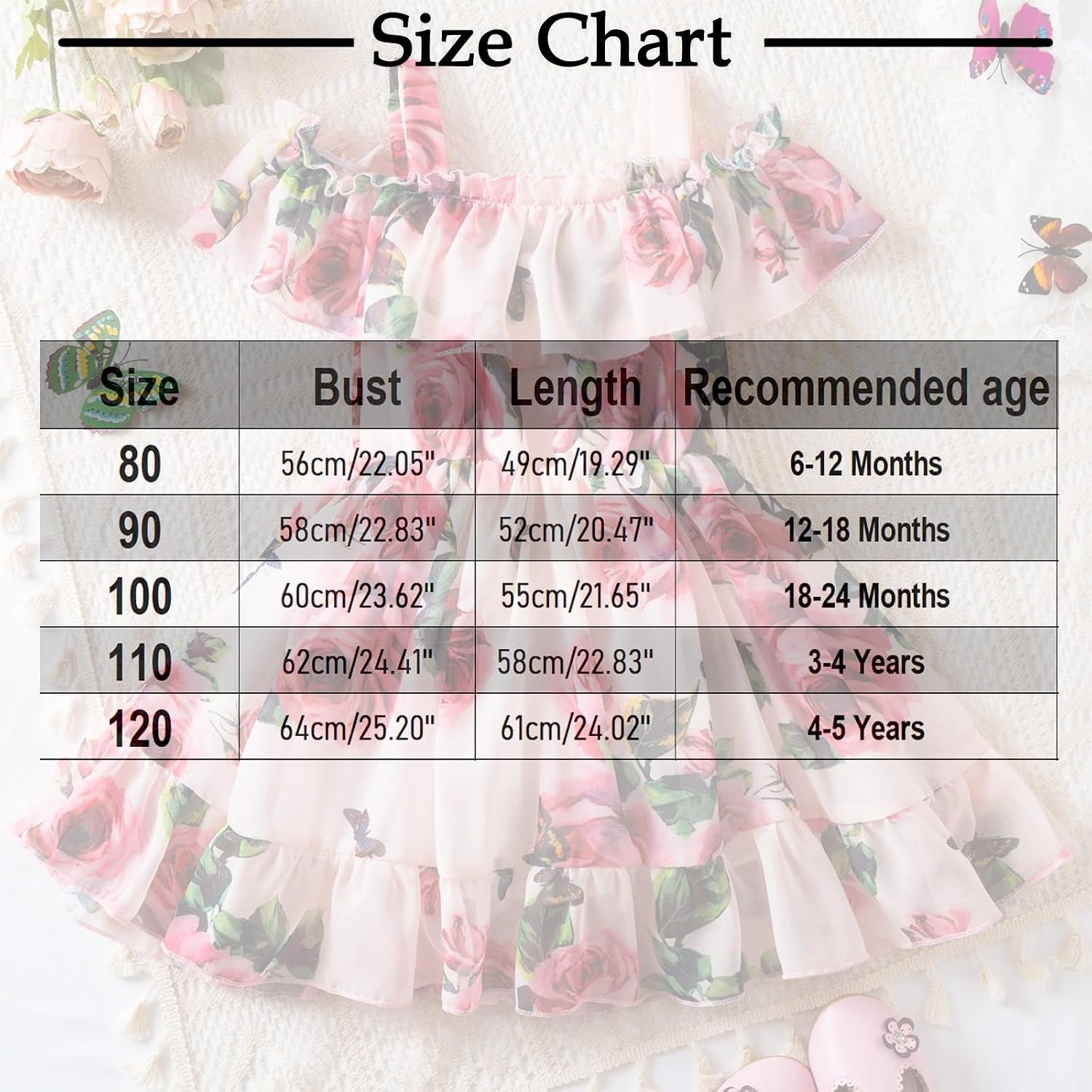 Toddler Girls Floral Dress Off Shoulder Ruffled Sundress Spaghetti Strap Midi Dress Tiered Flare Skirt A Line Dresses