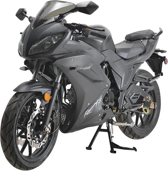 HHH 125cc Motorcycle with Manual Transmission for Adult Sports Bike Venom 125cc Scooter with led Lights and 17 inches Wheels (Factory Packaged) (Black Color)