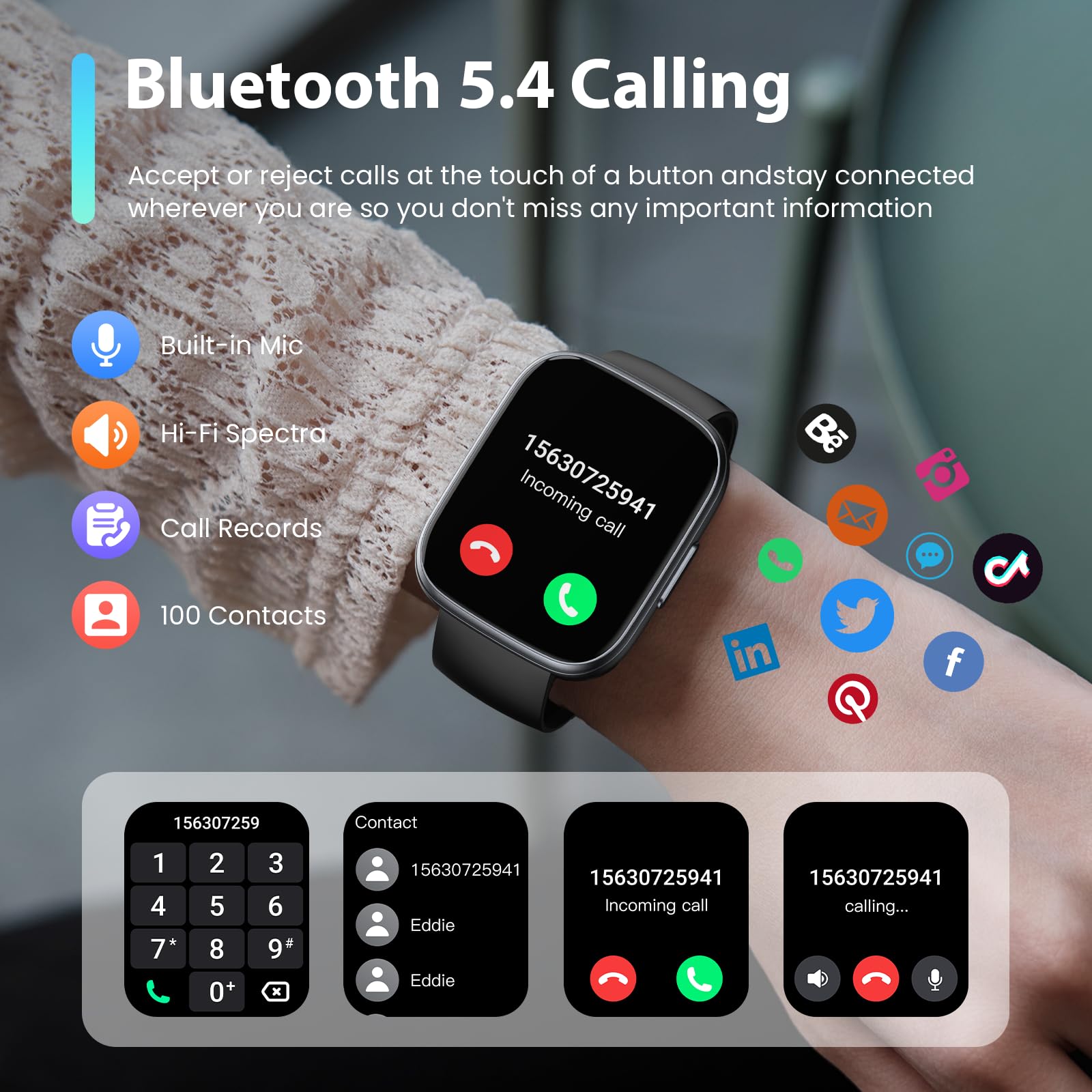 Cillso Montre Connectée Homme Femme 1,95" HD, Smartwatch avec Appels Bluetooth, 112 Modes Sportifs, Cardiofréquencemètre, SpO2, Sommeil, Étanchéité IP68