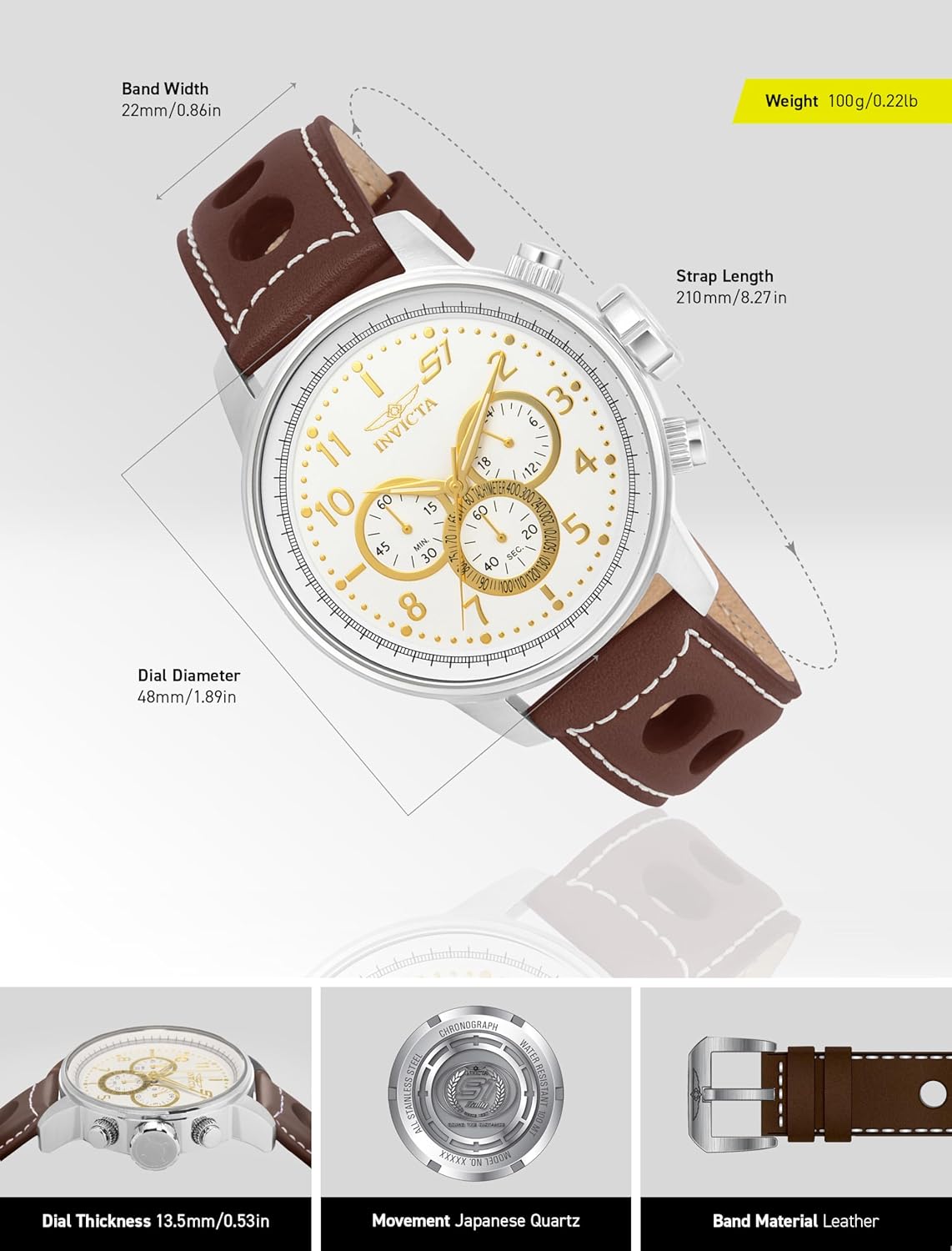 Buy Invicta S1 Rally Analog Quartz Brown Watch at Ubuy Jamaica