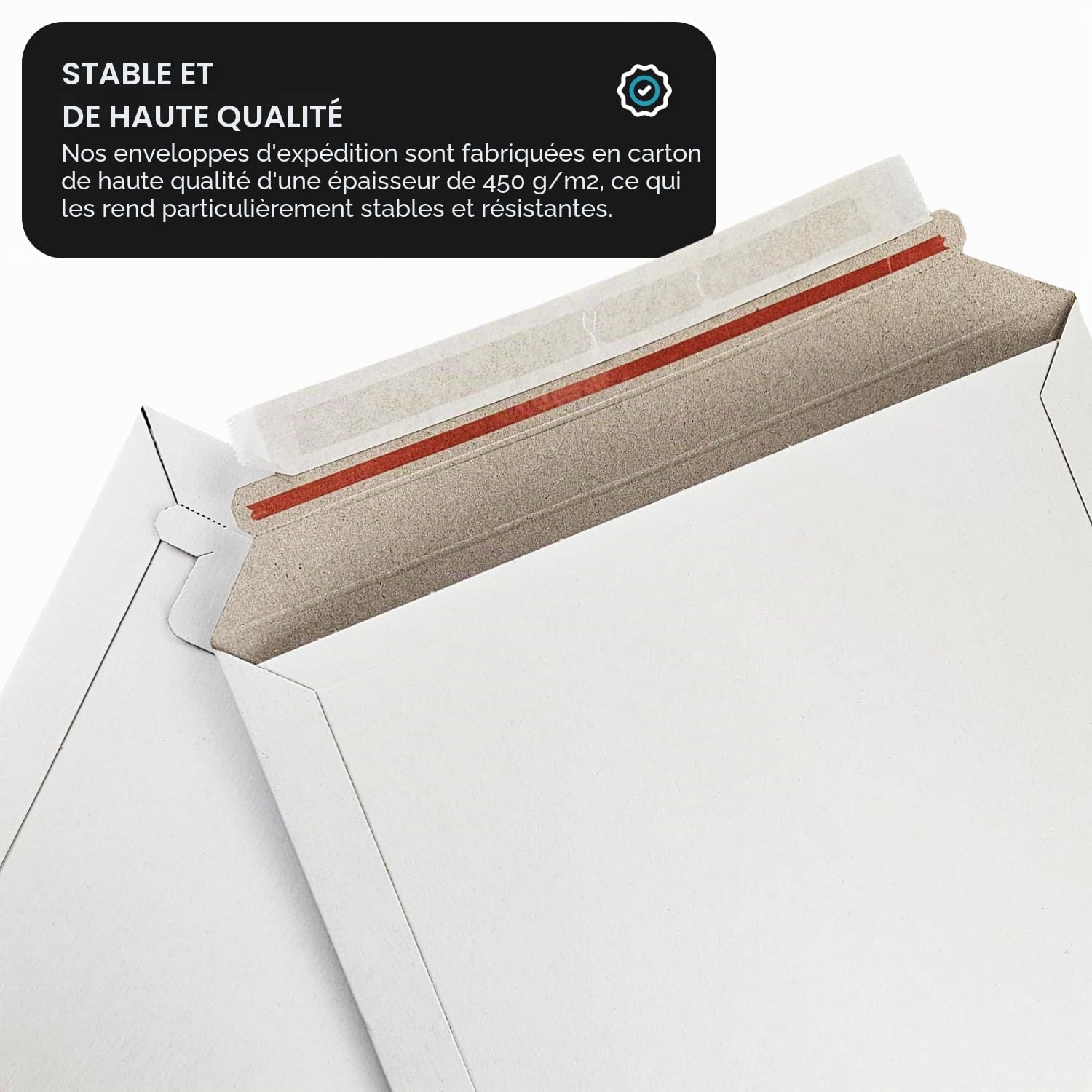 Netuno 25 enveloppes d'expédition blanches B5 en carton compact 176x250 mm 450g rabat droit pochettes compact en carton pour correspondence documents brochures photos images calendriers muraux