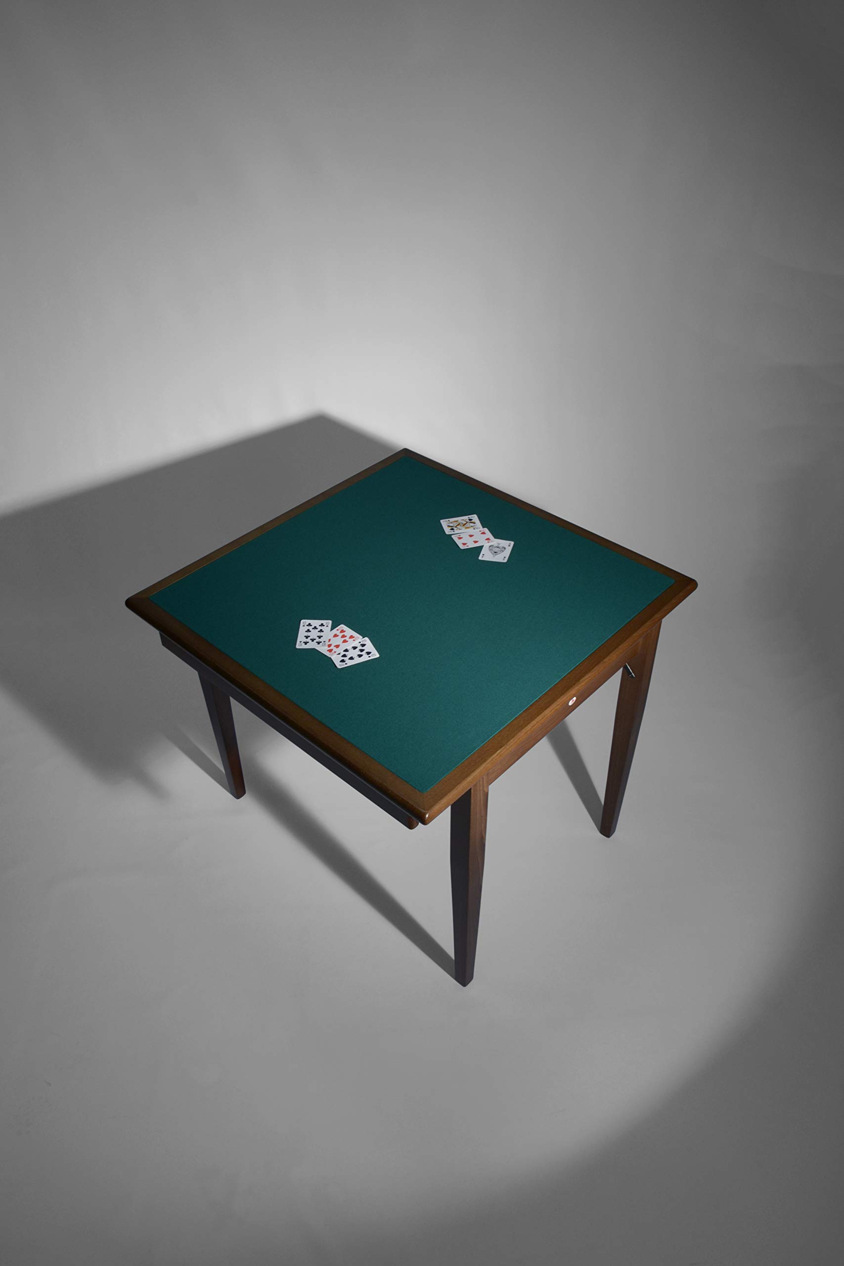 Mesa de Juego Poker Karn – Mesa Cuadrada 90x90 cm Plegable en Haya Maciza con Paño Verde – Mesa de Cartas Ahorraespacio
