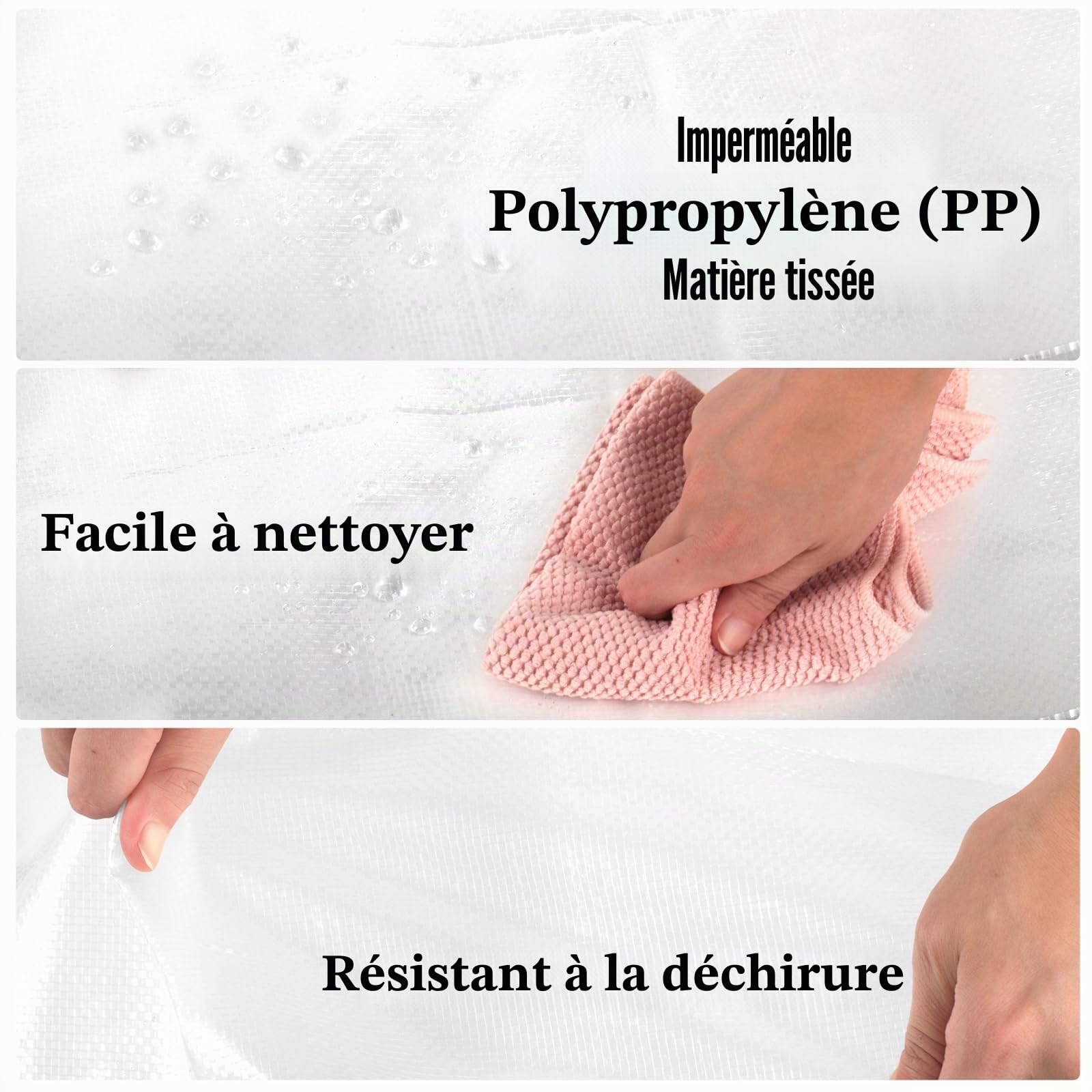 Withosent 100L Grand Sac de Rangement, Lot de 10 Imperméable Sacs de Déménagement avec Fermeture éclair et Poignée, Boite Vetement Couettes, Alternative aux Cartons Déménagement, Transparent