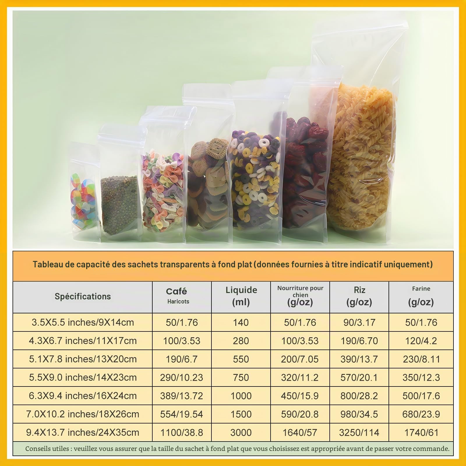 100 sacs transparents dressés SumDirect pour aliments surgelés de 24x35CM, Pochettes dressées réutilisables avec fermetures à glissière, Sac d'emballage de l'encoche à déchirure thermo