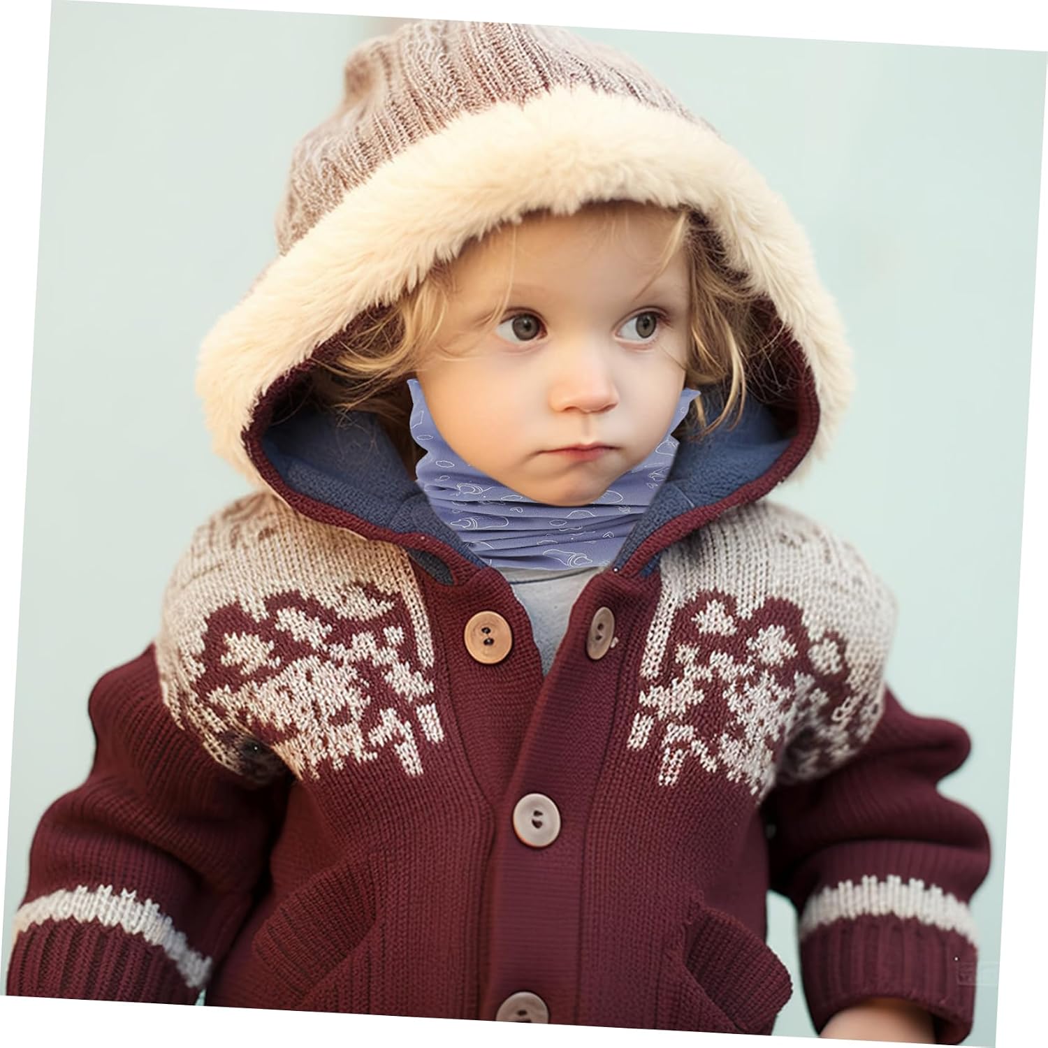 VALICLUD Scarf for Boys and Girls Windproof Neckerchief for Cold Weather Cozy and Comfortable for Boys and Girls