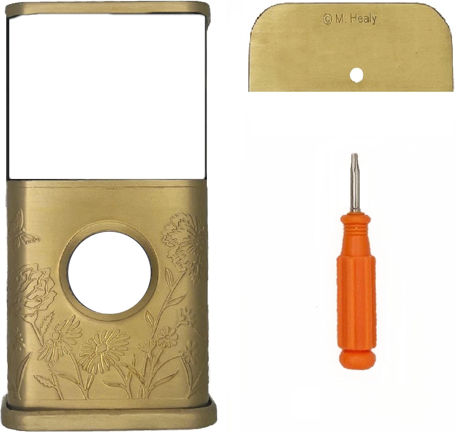 Garden Video Doorbell Cover (Compatible with Ring 3, 3 Plus, 4, Battery Plus, and Battery Pro) (Brass)