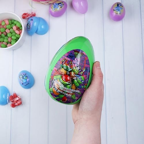 Miniatura 2 de Teenage Mutant Ninja Turtle Jumbo Candy y huevo relleno de calcomanías, regalos de Pascua 2024, 2.71 onzas
