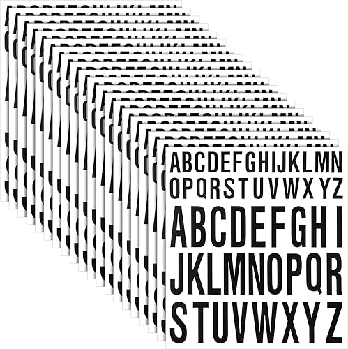 Miniatura 7 de Juego de 20 calcomanías de letras de vinilo, autoadhesivas, letras mayúsculas, letras del alfabeto, calcomanías para decoración de aula, letreros,