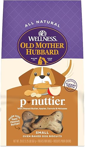 Old Mother Hubbard Classic P-Nuttier Peanut Butter Dog Treats Oven Baked Crunchy Treats for Small Dogs All Natural Healthy Small Training Treats