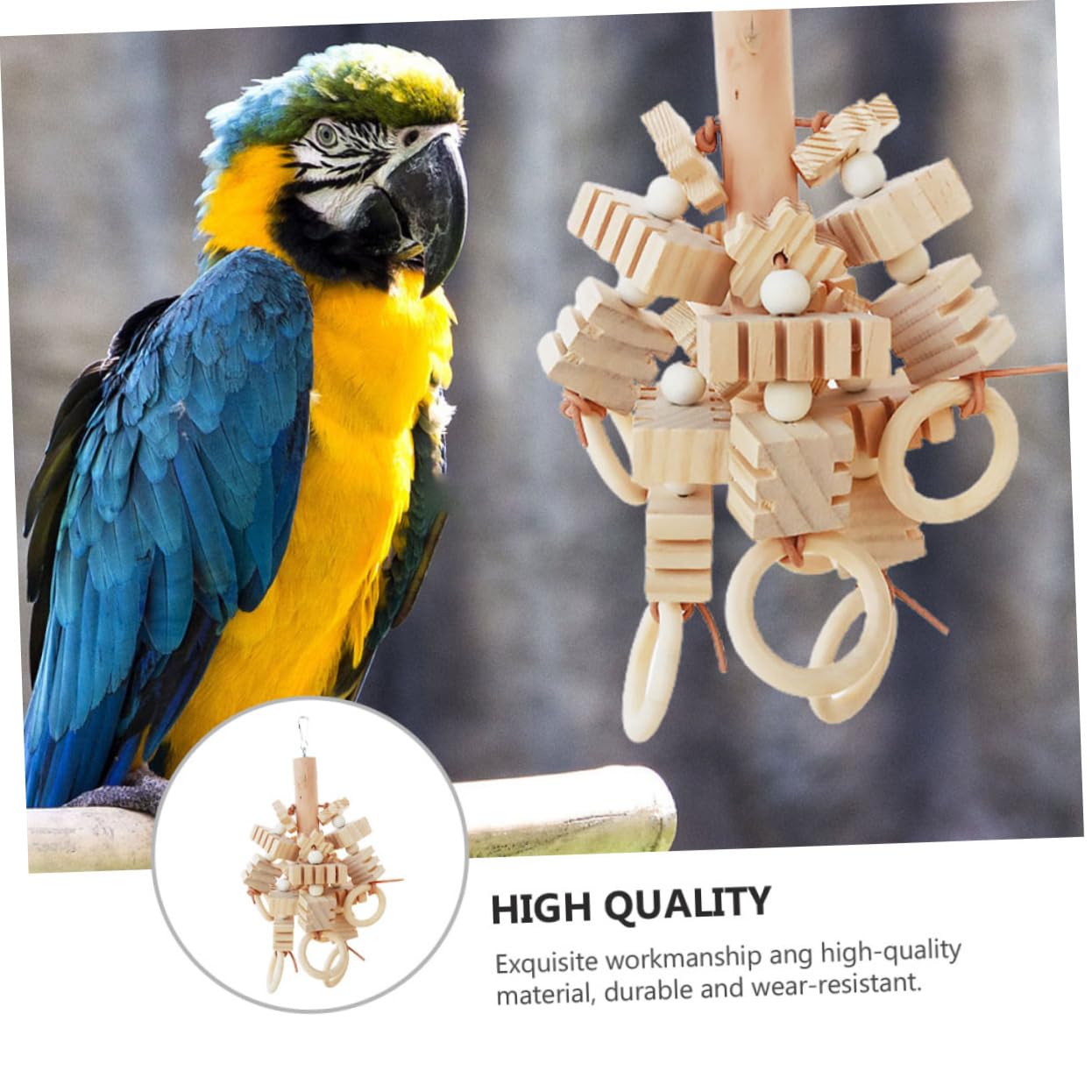 Sosoport 2piezas Juguete De Madera para Aves Juguete Molar para Periquitos y Cacatúas Actividad De y Masticación Esparcimiento y De Pájaros